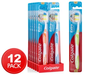 12 x Colgate Extra Clean Toothbrush - Soft 100% Brand New - Picture 1 of 2