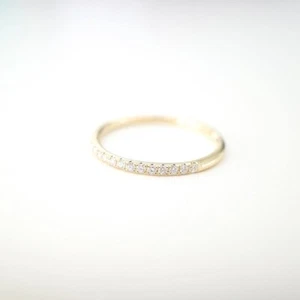 Lab Grown Diamond With 14K Yellow Gold Minimalist Band Ring For Women's. #012 - Picture 1 of 14