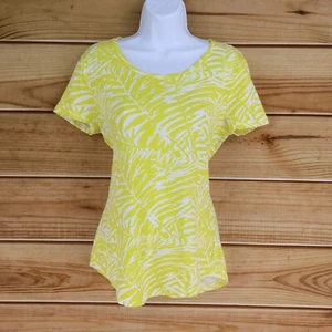 Camiseta Old Navy Calce Relajado Para Mujer Talla S Amarilla Floral Mezcla Algodón - Imagen 1 de 7