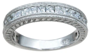Solid 925 Sterling Silver Womens 3mm CZ Wedding Band Ring Size 5-9 - Picture 1 of 3