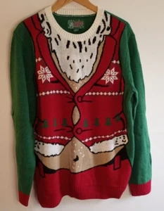 Hässlicher Weihnachtspullover Herren XL Bierdarm Weihnachtsmann NEU OHNE ETIKETT - Bild 1 von 3
