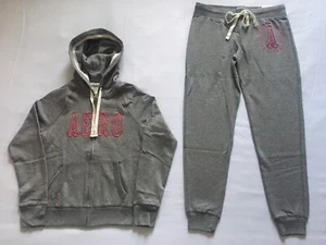 Aeropostale Aero Women's Gray & Pink Hoodie & Sweat Pants Jogger Set XS - XXL!! - Picture 1 of 12