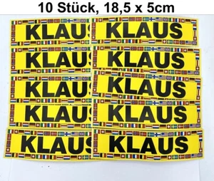 10x STICKER NAME KLAUS AUFKLEBER Autoaufkleber Namensschild International - Bild 1 von 2