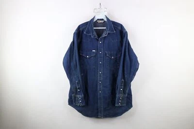 Camisa De Colección Años 90 Carhartt Para Hombres 2XL Denim Golpeado Vaquero Occidental Botón a Presión EE. UU. Foto 1 de 4