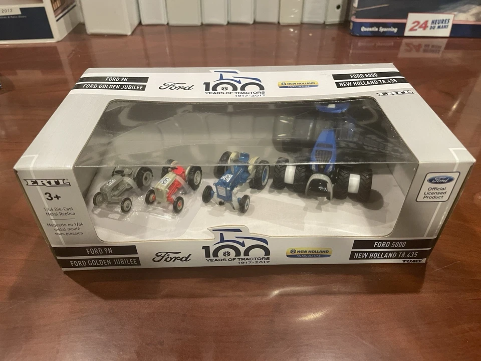 1/64 Ford 100 Years Of Tractors Set, 9N, Golden Jubilee, 5000, NH T8.435, Ertl  - Image 1 of 1