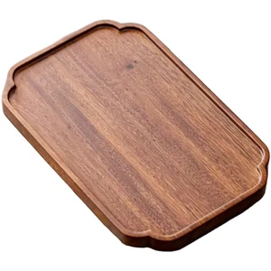 Solid Walnut Rectangular Tea Tray Wooden Serving Tray for Fruit and Tea Sets - Picture 1 of 6
