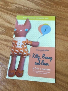 Wee Wonderfuls Sewing Patterns - Kitty, Bunny and Bear - uncut - Picture 1 of 7