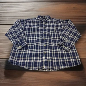 Bruno Men’s XL Extra Large Lightweight Flannel Blue Plaid Button Down Shirt - Picture 1 of 10