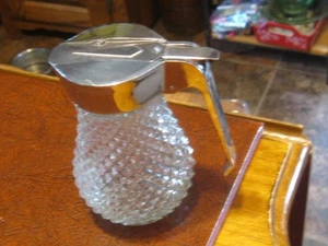 Sciroppo/crema in vetro taglio punta diamantata trasparente vintage - Foto 1 di 2
