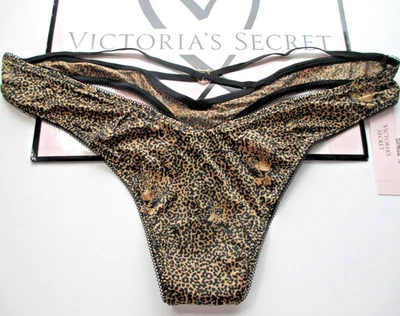 VICTORIA'S SECRET VERY SEXY High Leg Thong Panty VS Leopards S M L XL Cat Ring - Image 1 of 4