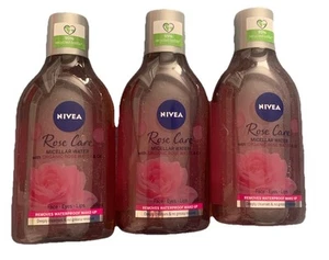 Nivea Micellar Water Rose Care 3 x 400ml Deep Cleanser Makeup Remover - Picture 1 of 5