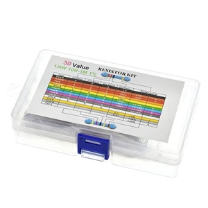 600pcs 30 Values 1/4W Metal Film Resistors + Plastic Box Assortment Kit Set 1% - Picture 1 of 11