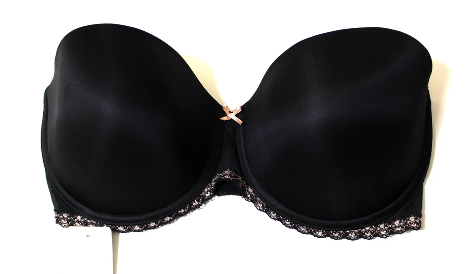 Sujetador b.tempt'd Pushup Faithfully Yours sin tirantes UW talla 34DD negro venta al por menor $40 Foto 1 de 3