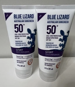 Blue Lizard Sport Mineral Sunscreen Lotion 3 oz SPF 50 Lot of 2 Date 01-2026 New - Picture 1 of 4