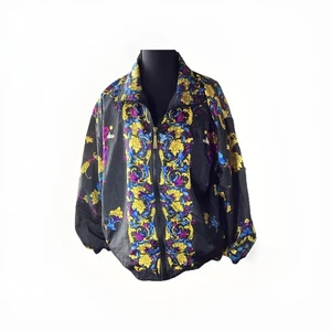 Adolfo Sport Clown Harlequin Print Women’s Bomber Jacket S - Picture 1 of 14