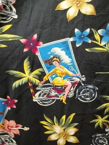 Marc Edwards Shirt Mens Size XL Black Floral Tropical Motorcycle Button Up - Picture 1 of 7
