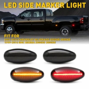 LED Fender Side Marker Lights For 01-14 Chevy Silverado 2500HD 3500HD Dually Bed - Picture 1 of 23