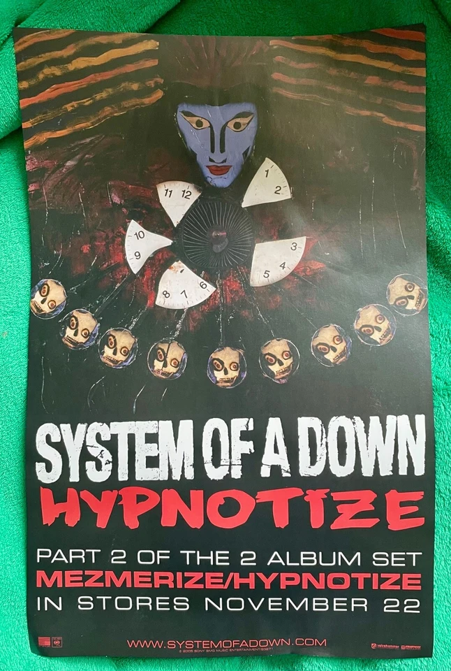 System of a Down HYPNOTIZE promo poster 2005 RARE Mezmerize SOAD Serj Tankian - Image 1 of 1
