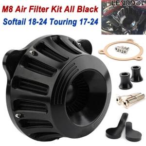 Black Air Cleaner Intake Filter For Harley M8 Softail 18-2024 Touring Road Glide - Picture 1 of 8