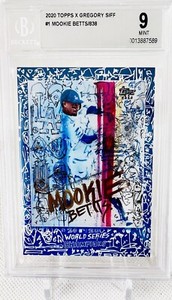 Topps X World Series Gregory Siff Mookie Betts Foil SP PR/838 BGS 9 Mint Pop 3!
