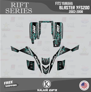 Graphics Kit for YAMAHA BLASTER YFS200 (2003-2006) 16 Mil Rift Series - Teal - Picture 1 of 6