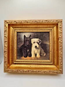 Lillian Cheviot "Terriers" Repro On Canvas Framed Art Scottish & Sealyham Dogs - Picture 1 of 7