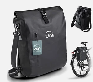 Borgen bike rack bag 25 L 100% waterproof carrying handle Straps Rear Panniers - Picture 1 of 3