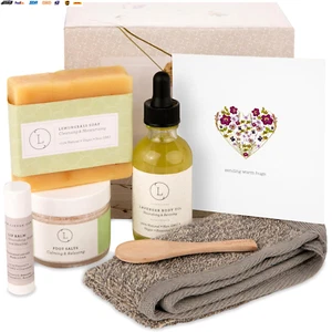 Lemongrass 6-Piece Spa Gift Set for Women - Relaxing Self-Care Basket, Luxury Ha - Picture 1 of 9