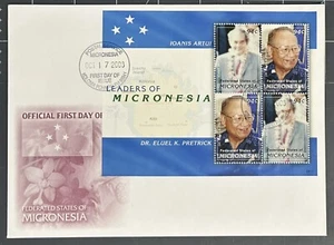 MICRONESIA 2008 FDC + STAMP SHEET, IOANIS ARTUI & Dr. ELUEL K. PRETRICK SC 783 - Picture 1 of 1