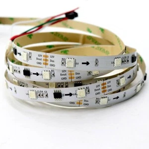 RGB LED Strip SMD5050, WS2811 (white, with controls, IP20, 12 V, 30 LEDs/m, 5 m) - Picture 1 of 1