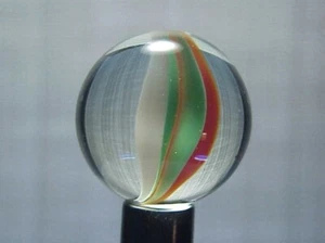 Marble Vintage 'Shooter' CatsEye Multicolor green,red, white Vanes, size: 31/32" - Picture 1 of 7