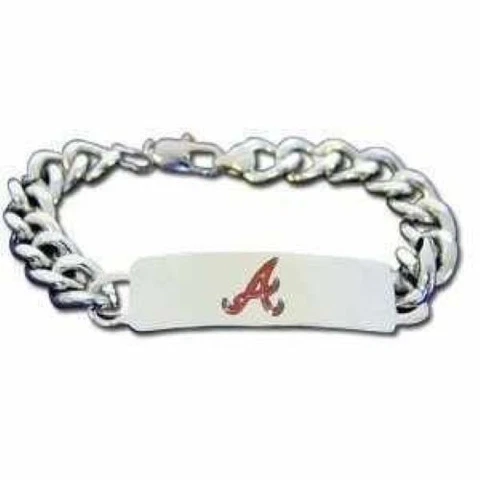 MLB Atlanta Braves Heavy Duty Metal Link Team ID Bracelet Cover