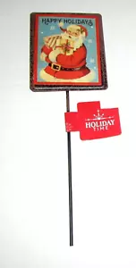 Holiday Time Metal Christmas Decorative Pick ~ HAPPY HOLIDAYS~ 9"~ Retro Design - Picture 1 of 1