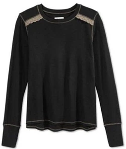 Layer 8 Girls Long-Sleeve Thermal Oxford Shirt , Size M, Black. - Picture 1 of 1