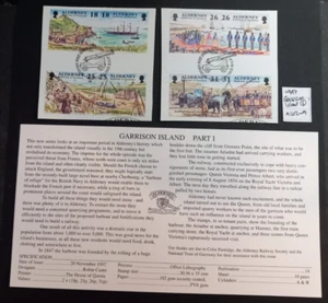 GB Alderney 1997 Commemorative Stamps~Garrison Island 1~Set~VFU on piece~ex fdc - Picture 1 of 2