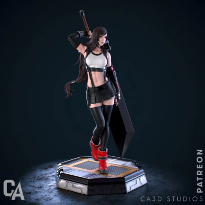 Tifa Lockhart Final Fantasy (3D) 1:9/1:12/1:16 Scale Printed Model Kit - Image 1 of 4
