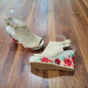 Sandalias de cuña Kenneth Cole New York Olani de cuero bordado talla 6M - Imagen 1 de 14