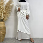 Muslim Plain Kaftan Abaya Women Long Dress Modest Ramadan Gown Robe Robe Eid