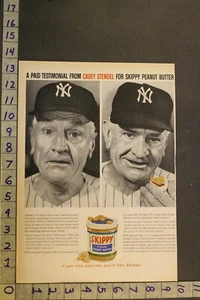 1959 Casey Stengel Yankees Skippy Food Peanut Food Dillion ADSW75 - Imagen 1 de 1