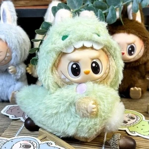 Costume dinosauro verde vestito peluche con coda e cappuccio per vestiti bambola Labubu - Foto 1 di 1