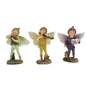 Boy Fairies Miniature Fairy Garden Figurines Set of 3 Mini Accessory 3 inch New - Picture 1 of 4