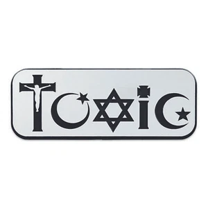 Toxic Religion Plastic Auto Emblem - [Silver][5'' x 2''] - Imagen 1 de 1