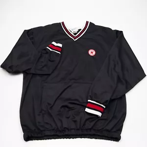Vtg Converse All-Star Warm Up Top Mens Medium Pullover V-Neck USA Made Black - Picture 1 of 10