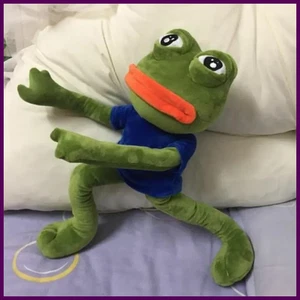 Juguete de peluche Rana triste 45 cm almohada de peluche suave expresión mágica Pepe el triste - Imagen 1 de 26