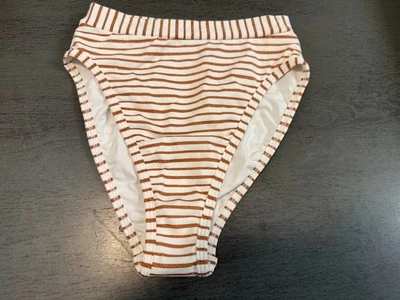 bitsy cut  NEW gold white open sides L SPACE swimsuit bikini bottom size small - Image 1 of 2