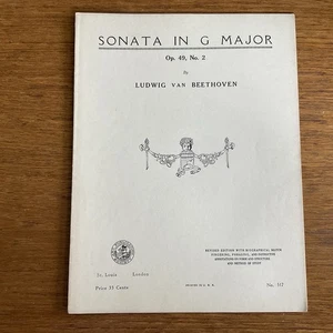 Sonata in G Major~Beethoven~Progressive 500 Series~#517~Art Publication Society - Picture 1 of 4