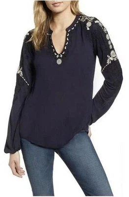 Lucky Brand Long Embroidered Sleeve Top Women's Size XL NWT - Image 1 of 4