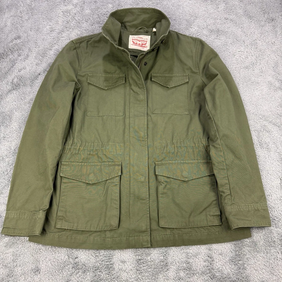Chaqueta Levis Mujer S Verde Militar Tareas de Campo Cremallera Completa A Presión Utilidad Foto 1 de 4