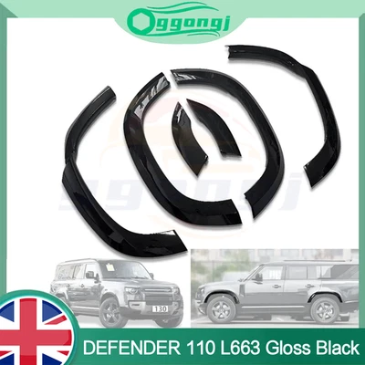 WHEEL ARCH KIT FOR LAND ROVER DEFENDER 110 L663 2020+ GLOSS BLACK WIDE BODY NEW