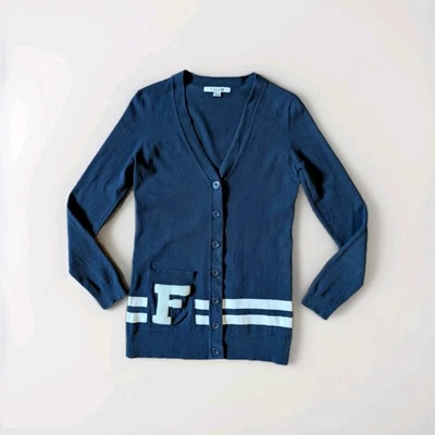 Vintage Womens Forever 21 Varsity Knit Cardigan Letterman Size Medium Patch Prep - Image 1 of 4